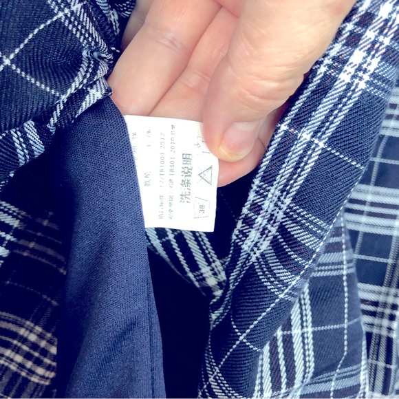 Fashion navy blue and white shorts lined pleated schoolgirl style mini skirt - Picture 3 of 5